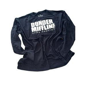 THE OFFICE Mens Dunder Mifflin Paper Company Long Sleeve Tee Shirt Top 2X Black
